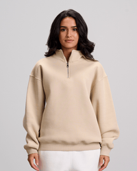 Quarter Zipper - Beige