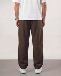Baggy Double Pleated Pants - Brown