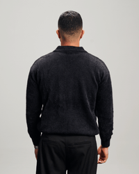 Mohair Knit Polo - Black
