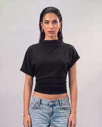 Mock Neck Top - Black