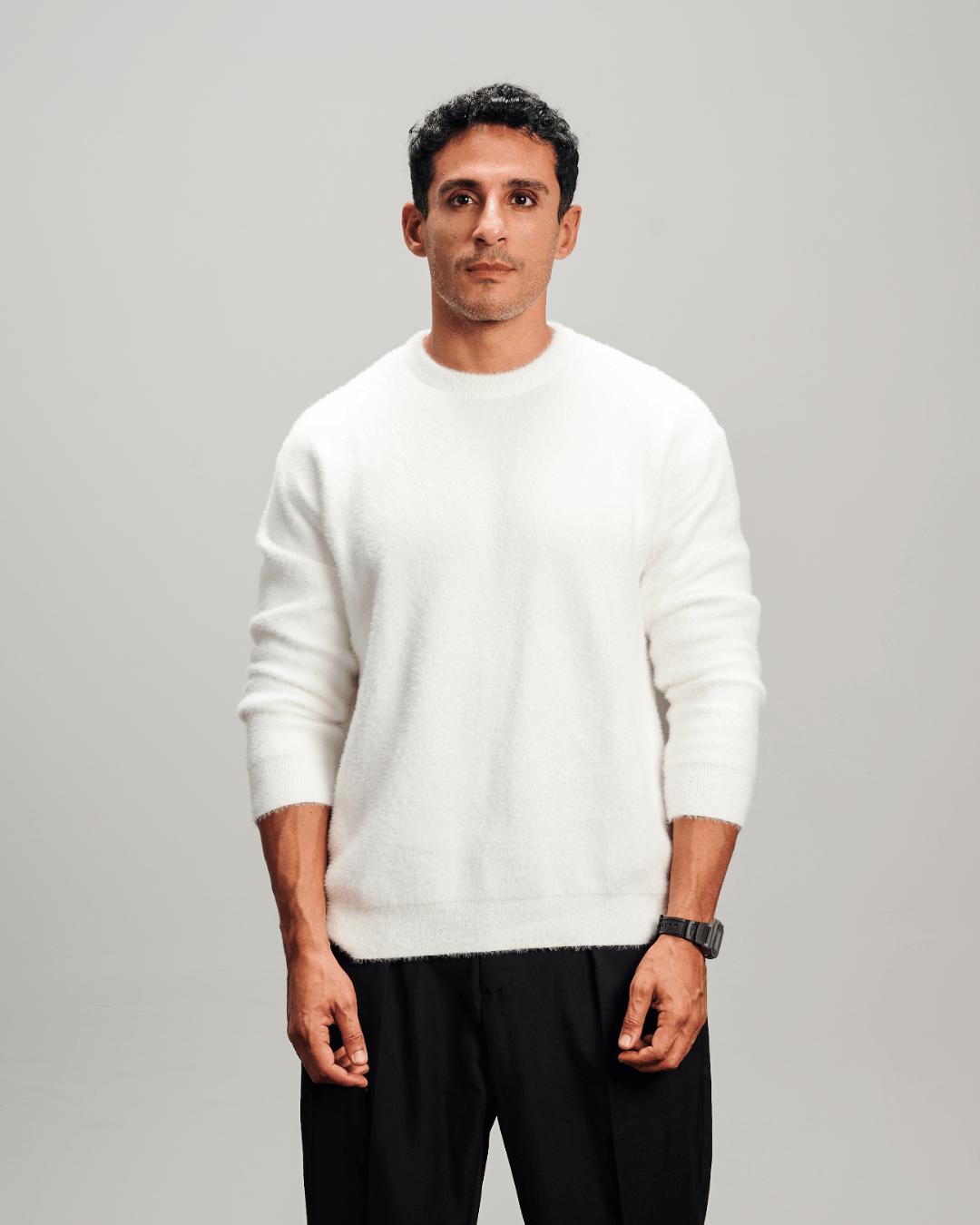 Mohair Knit Crewneck - White