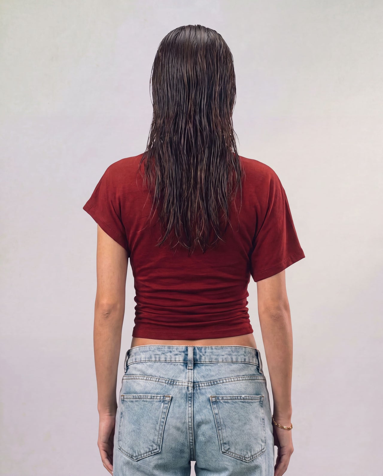 Mock Neck Top - Burgundy