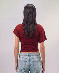 Mock Neck Top - Burgundy