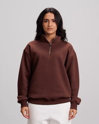 Quarter Zipper - Brown