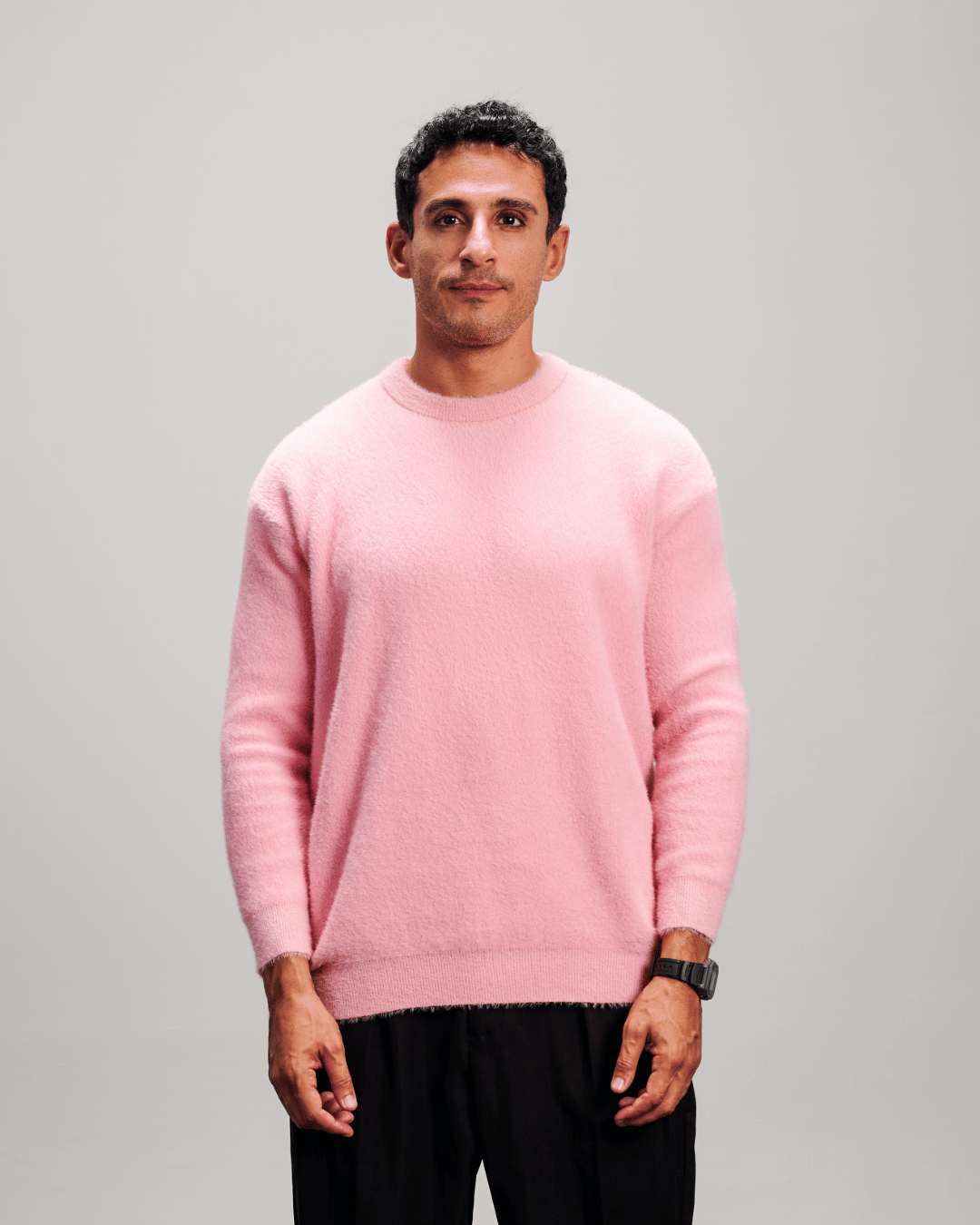 Mohair Knit Crewneck - Pink