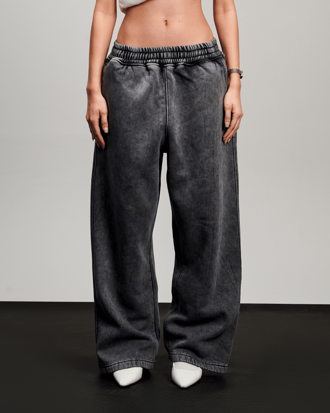 Washed Baggy Sweatpants - Grey
