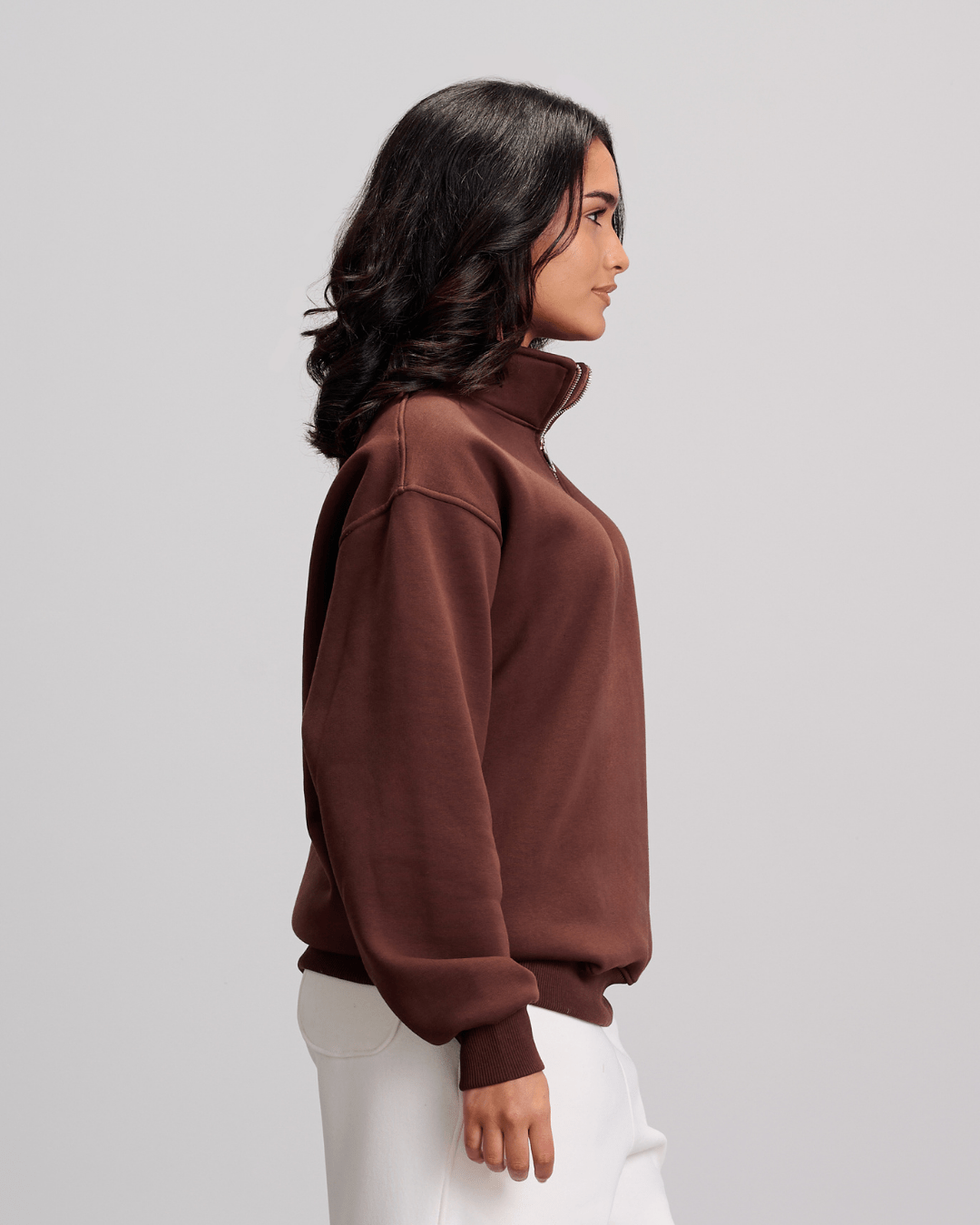 Quarter Zipper - Brown