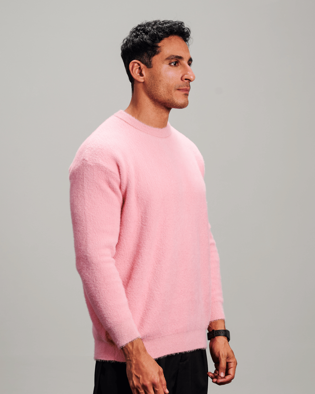 Mohair Knit Crewneck - Pink