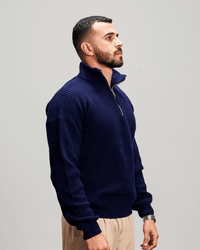 Knit Quarter Zipper - Navy