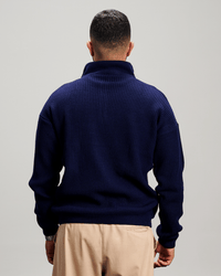 Knit Quarter Zipper - Navy