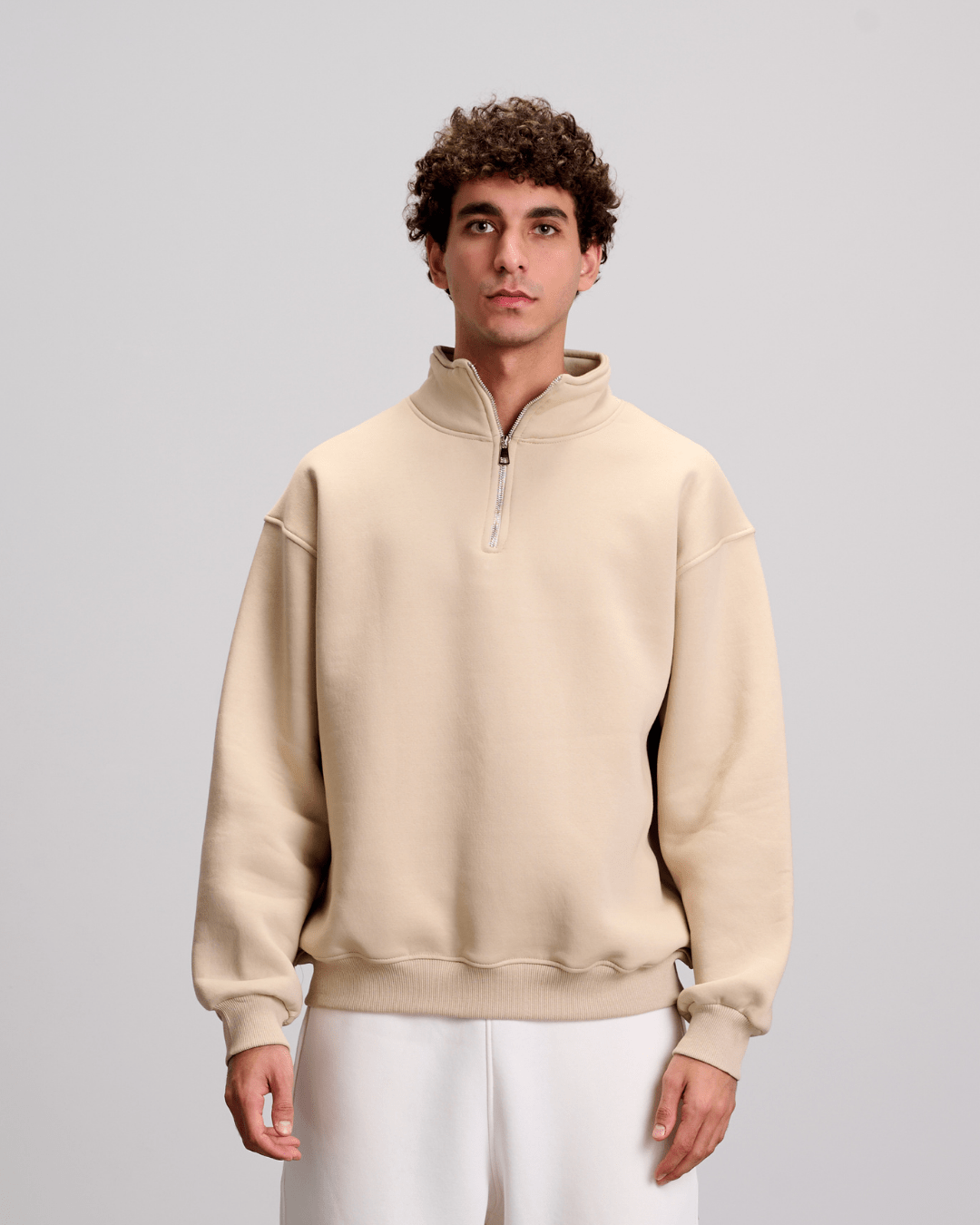 Quarter Zipper - Beige
