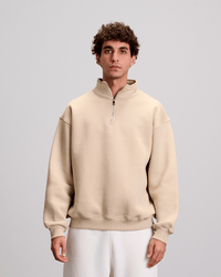 Quarter Zipper - Beige
