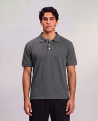 Boxy Polo T-Shirt - Dark Grey