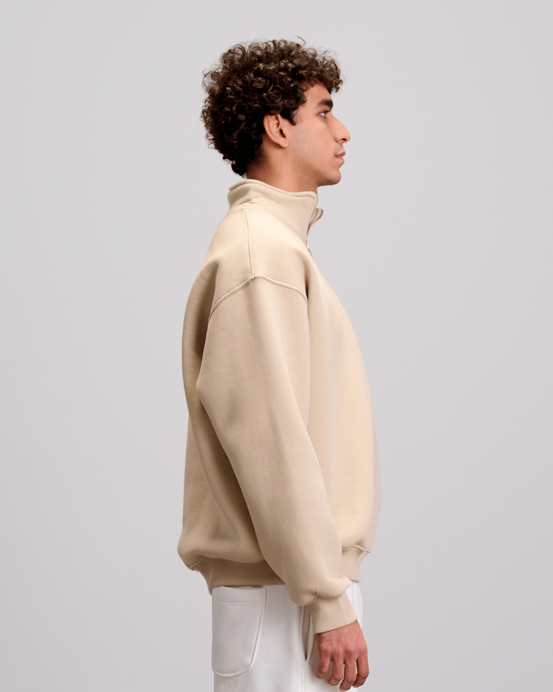 Quarter Zipper - Beige