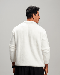 Mohair Knit Polo - White