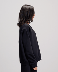 Off Shoulder Sweatshirt - Black