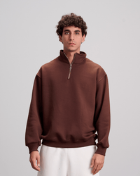 Quarter Zipper - Brown