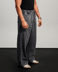 Washed Baggy Sweatpants - Grey