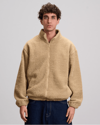 Fleece Zip-Up Jacket - Beige