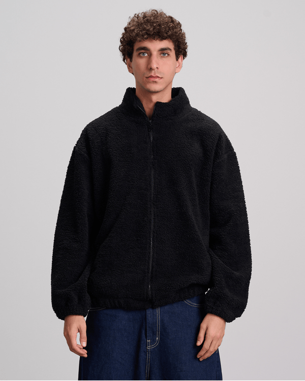Fleece Zip-Up Jacket - Black
