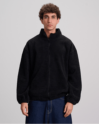 Fleece Zip-Up Jacket - Black