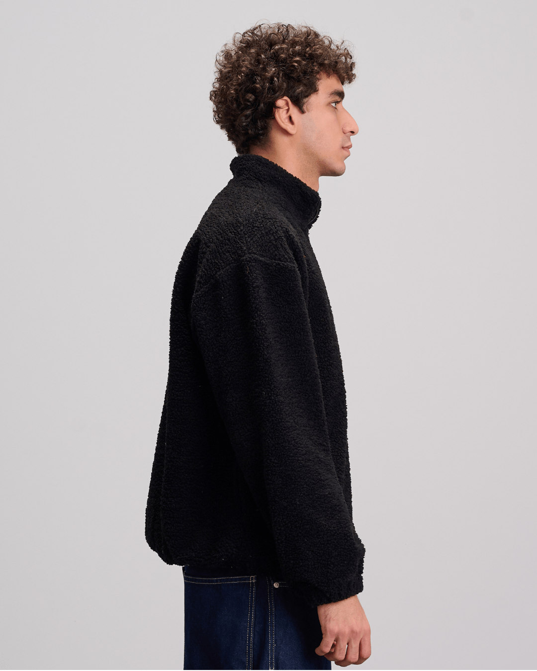 Fleece Zip-Up Jacket - Black