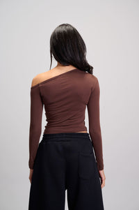 Off Shoulder Top - Brown