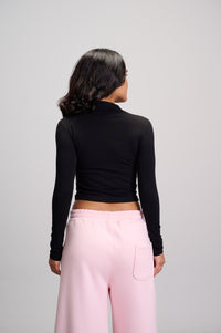 High Neck Top - Black