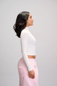 High Neck Top - White