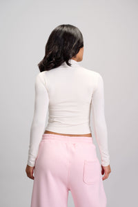 High Neck Top - White