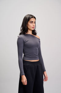 Off Shoulder Top - Dark Grey