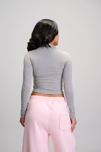 High Neck Top - Grey