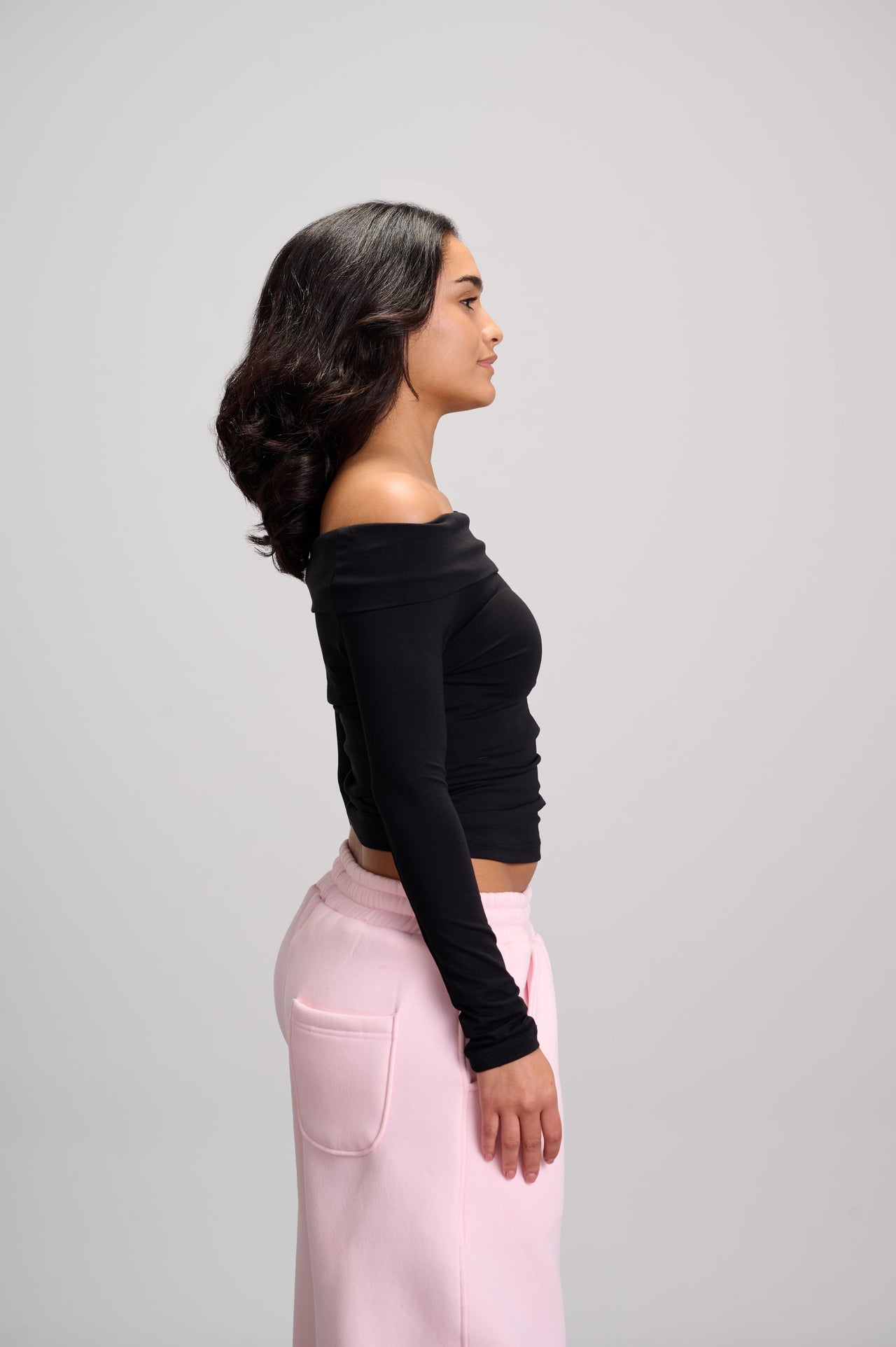 Drop Shoulder Top - Black