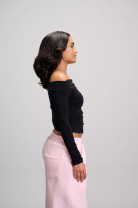 Drop Shoulder Top - Black