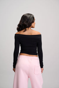 Drop Shoulder Top - Black