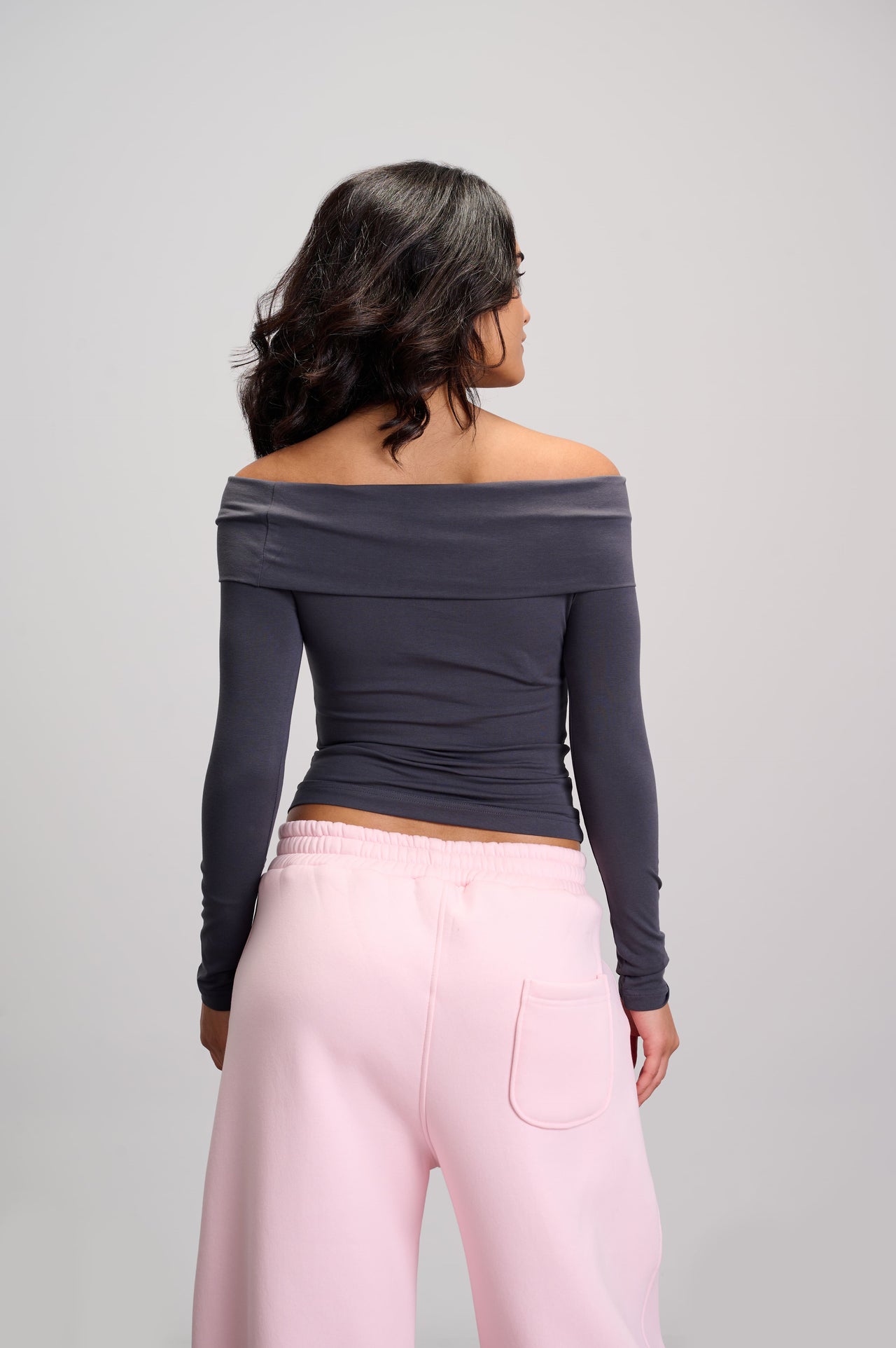 Drop Shoulder Top - Dark Grey