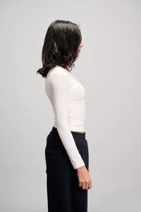 Round Neck Top - White