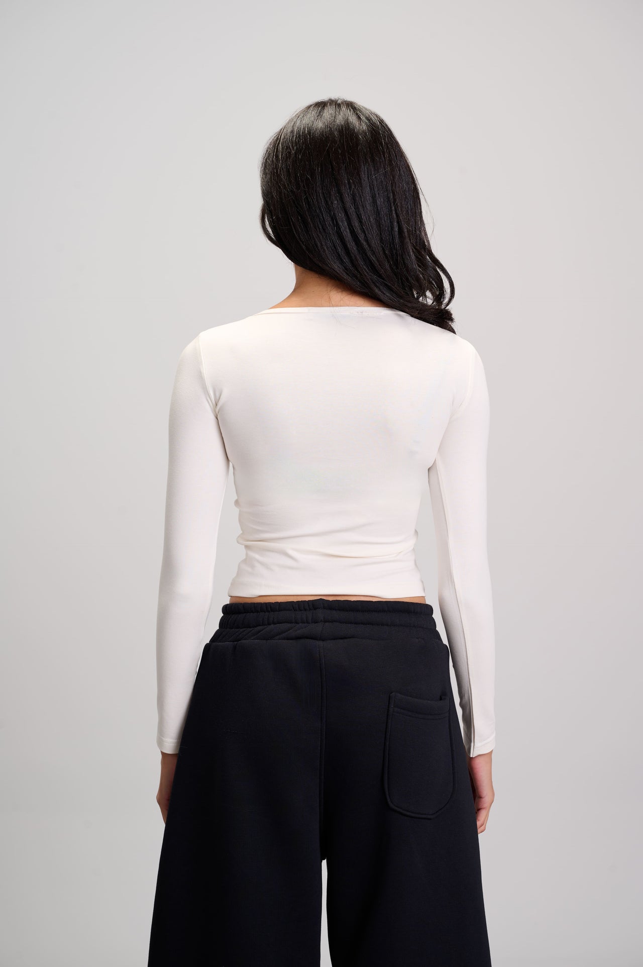 Round Neck Top - White