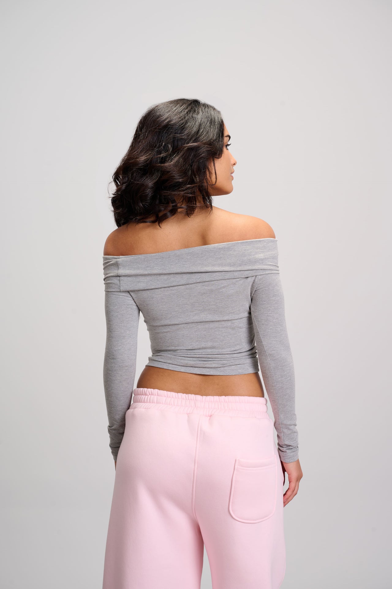 Drop Shoulder Top - Grey