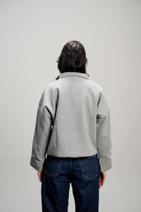 Cropped Wool Jacket - Grey