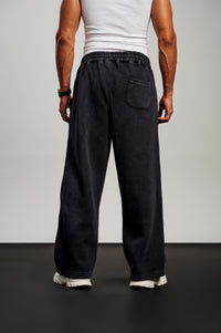 Washed Baggy Sweatpants - Black