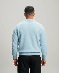 Mohair Knit Polo - Baby Blue