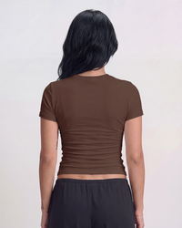 Short Sleeve Top - Brown