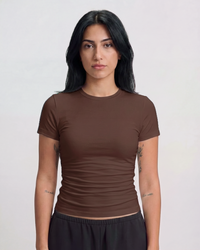 Short Sleeve Top - Brown
