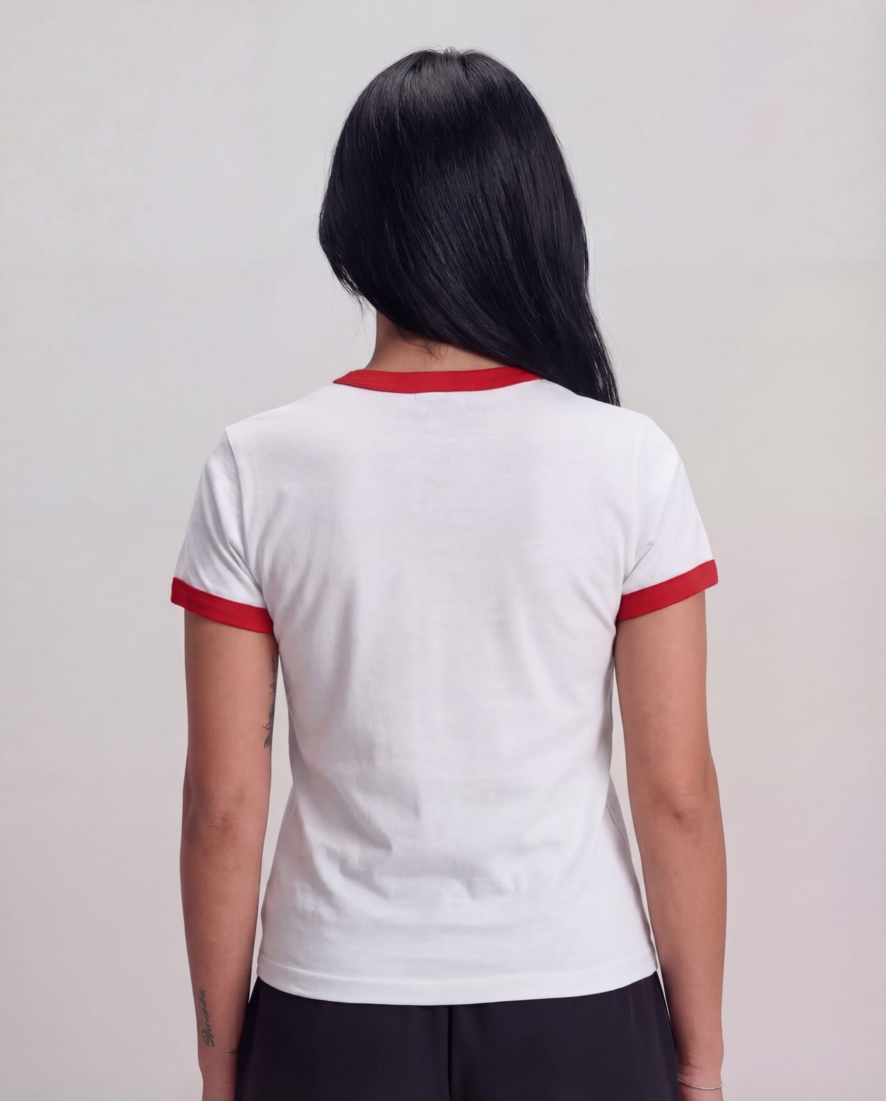Women Contrast T-Shirt - White x Red