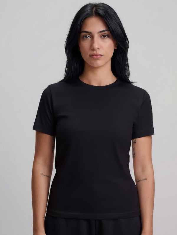 Women Regular Fit T-Shirt - Black