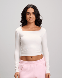 Square Neck Top - White